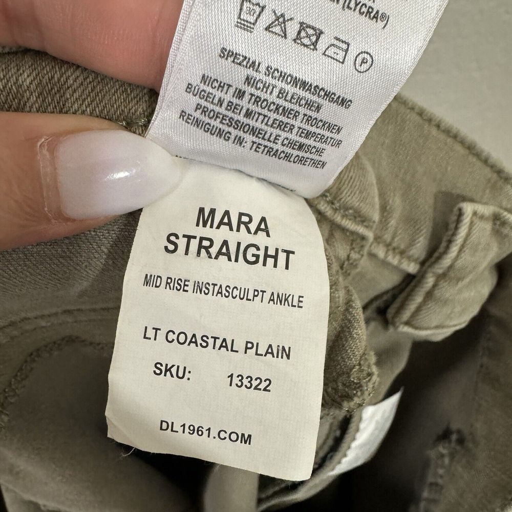 DL1961 MidRise Mara Straight Ankle Fray Coastal Plain Tan Jeans 30 Performance - Picture 4 of 5